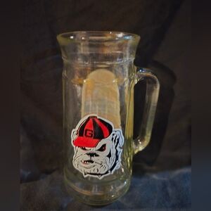 Vintage University of Georgia Mug O' Nuts Glass Peanut Jar w/ Label